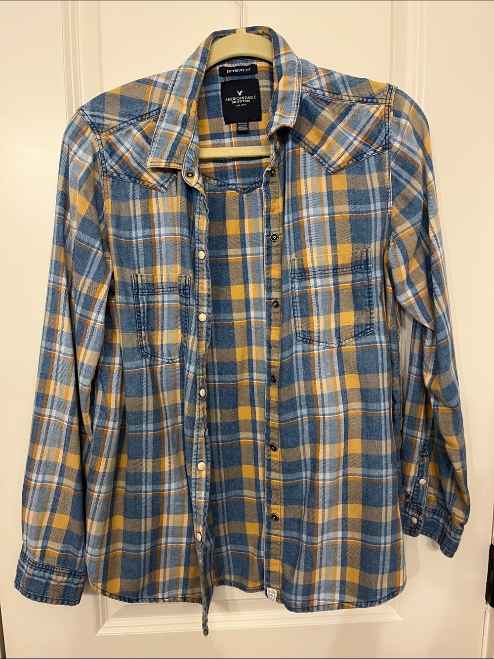American Eagle Plaid Boyfriend Shirt
